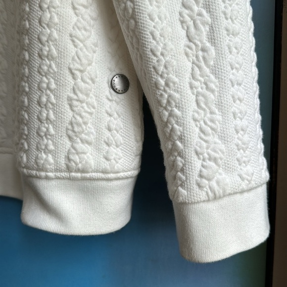 Barbour Kelsey Jacquard Overlayer Cotton Blend Bomber Jacket - Picture 6 of 11